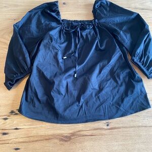Elizabeth and James Black Puff Sleeve Blouse Medium Preloved